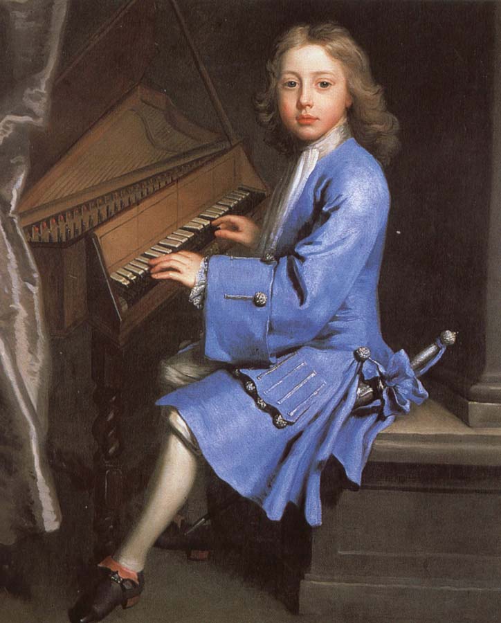 samuel pepys an 18th century painting of young man playing the spinet by jonathan richardson
